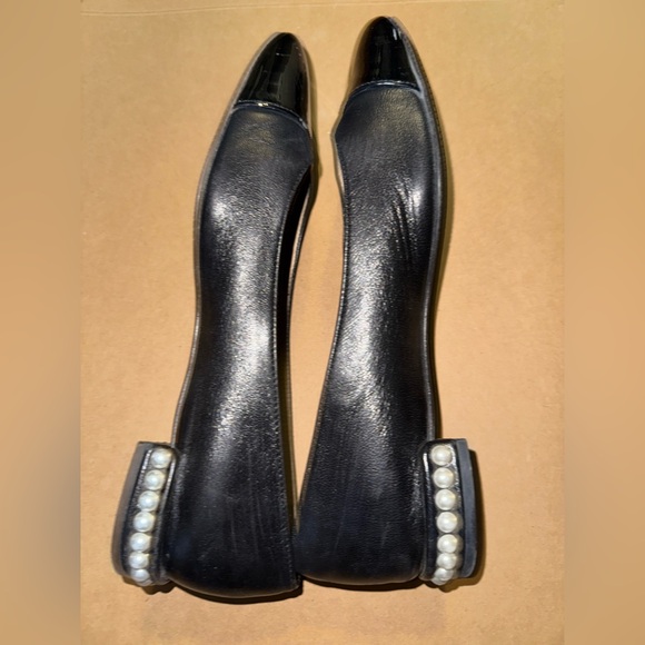 Stuart Weitzman Pearl Flat Woman’s Black leather ballet shoes size 8 shoes - Picture 4 of 9